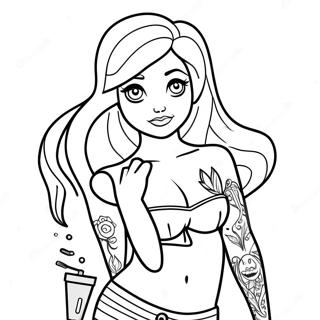 Pagina Para Colorir Da Ariel Tatuada E Estilosa 128453-61855