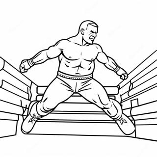 Pagina Para Colorir De Lutador De Wwe Empolgante Pulando No Oponente 128583-61955