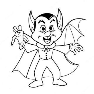 Desenho Para Colorir Do Dracula Em Estilo De Desenho Animado Com Um Morcego 129100 62364