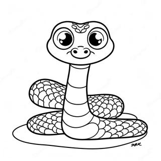 Pagina Para Colorir De Cobra Amigavel De Desenho Animado Com Olhos Grandes 12941 2832