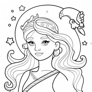 Pagina Para Colorir Da Caprichosa Deusa Da Lua Com Animais 129688-62825