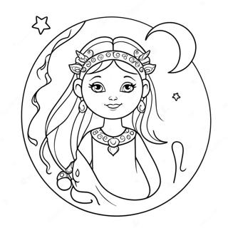 Pagina Para Colorir Da Caprichosa Deusa Da Lua Com Animais 129688-62828