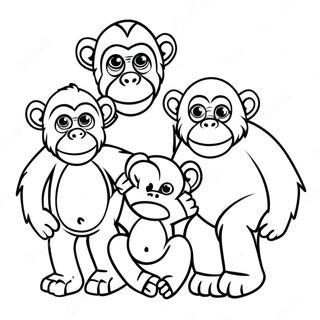 Pagina Para Colorir Da Familia De Chimpanzes 129714-62845
