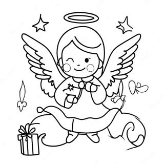 Pagina Para Colorir Cena Angelical De Natal Páginas Para Colorir