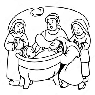 Paginas Para Colorir Dos Pastores Alegres No Presepio Páginas Para Colorir
