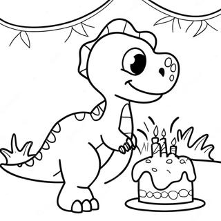 Aniversário De Dinossauro Páginas Para Colorir