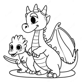 Pagina Para Colorir Dragao Amigavel Com Criancas Na Cidade Dos Dragoes 130457-63421