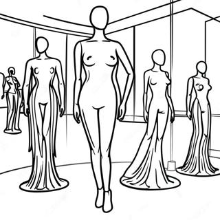 Pagina Para Colorir De Exibicao De Manequim Elegante 131154-63953