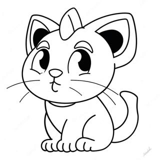 Pagina Para Colorir De Meowth Fofo Com Olhos Grandes 131204-63990