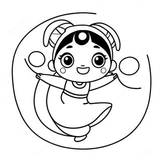 Pucca Dancando Alegremente Pagina Para Colorir 131437 64182