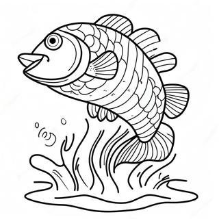 Bass Colorido Saltando Da Agua Desenho Para Colorir 131589-64291