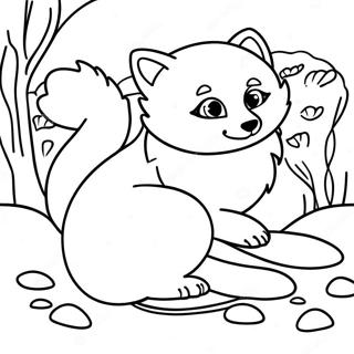 Pagina Para Colorir Raposa Artica Brincalhona Com Filhote 131823 64474