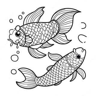 Pagina Para Colorir De Peixe Koi Colorido Nadando 132771-65212