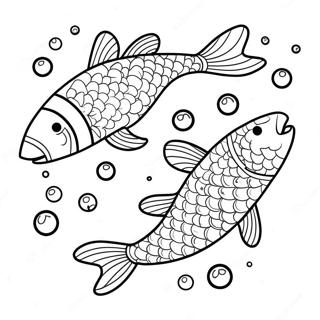 Pagina Para Colorir De Peixe Koi Brincalhao Com Lirios Dagua 132773-65220