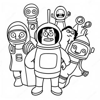 Pagina Para Colorir De Personagens De Futurama No Espaco 133775-65986