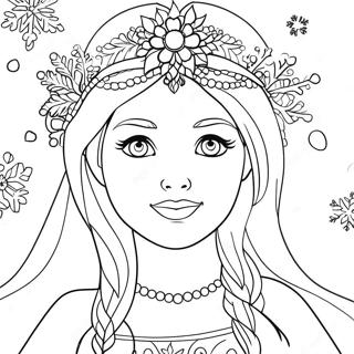 Pagina Para Colorir Da Princesa Da Neve Com Flocos De Neve Brilhantes 134010-66169