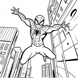 Pagina Para Colorir Do Homem Aranha Balancando Pela Cidade 134086-66225