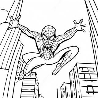 Pagina Para Colorir Do Homem Aranha Balancando Pela Cidade 134086-66226