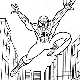 Pagina Para Colorir Do Homem Aranha Balancando Pela Cidade 134086-66227