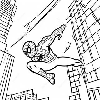 Pagina Para Colorir Do Homem Aranha Balancando Pela Cidade 134086-66228