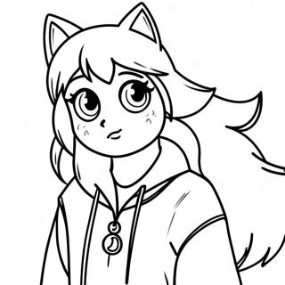 Menina Lobo Anime Páginas Para Colorir