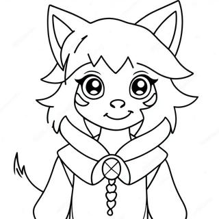 Pagina Para Colorir De Garota Lobo Anime Fofa 134238 66346