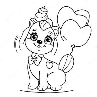 Pagina Para Colorir Do Cachorrinho Barbie Com Baloes Em Forma De Coracao 134392 66473