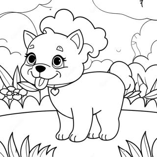 Paginas Para Colorir Do Cachorrinho Fofo Da Barbie No Jardim 134393-66480