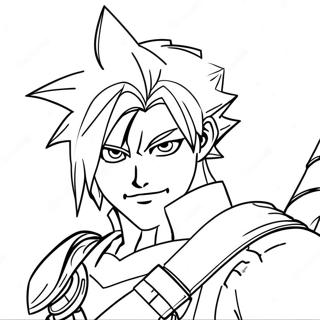 Pagina Para Colorir Do Cloud Strife Em Batalha 134468 66530