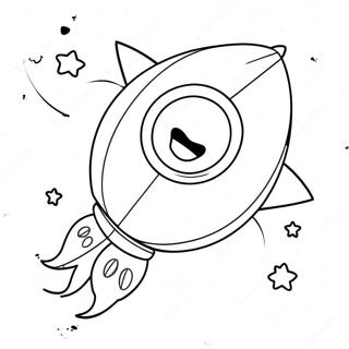 Página Para Colorir Do Foguete Fofo Com Estrelas Páginas Para Colorir