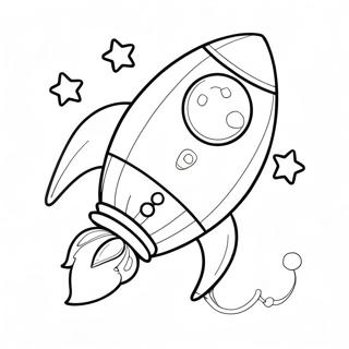 Página Para Colorir Do Foguete Fofo Com Estrelas Páginas Para Colorir