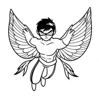 Desenho Para Colorir Do Nightwing Com Asas De Fogo 135135-67042