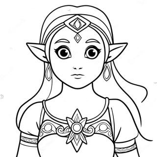 Desenho Para Colorir Da Princesa Zelda Com Poderes Mágicos Páginas Para Colorir