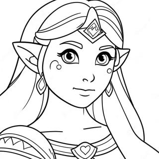 Desenho Para Colorir Da Princesa Zelda Com Poderes Mágicos Páginas Para Colorir