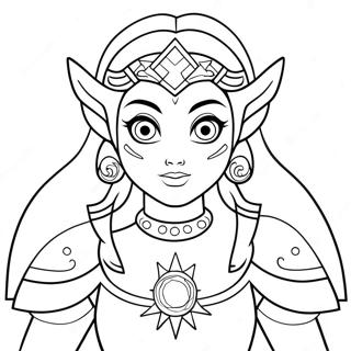Desenho Para Colorir Da Princesa Zelda Com Poderes Mágicos Páginas Para Colorir