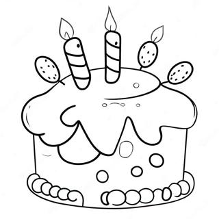 Pagina Para Colorir Do Bolo Divertido Do 8o Aniversario 135239 67130