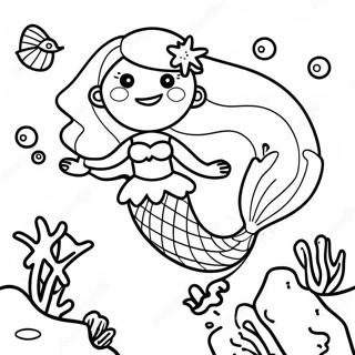 Pagina Para Colorir Da Sereia Aventureira Explorando O Recife De Coral 135495-67338