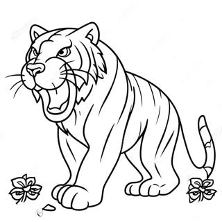 Pagina Para Colorir Do Tigre Dente De Sabre Brincalhao 135623-67432