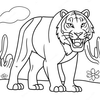 Pagina Para Colorir Do Tigre Dente De Sabre Majestoso 135624-67433