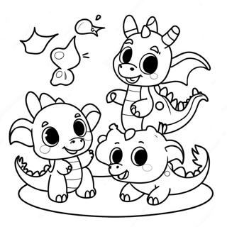 Pagina Para Colorir De Filhote De Dragao Fofo Brincando Com Amigos 135701-67496