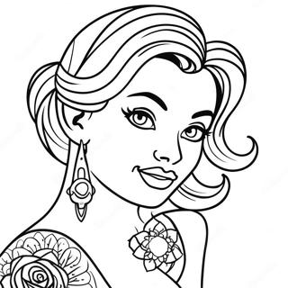 Tatuagem Pin Up Para Adultos Páginas Para Colorir