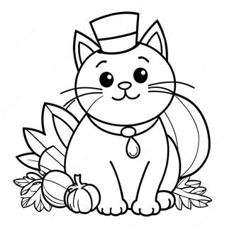 Desenho Para Colorir De Gato De Acao De Gracas 136771-68322