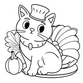 Desenho Para Colorir De Gato De Acao De Gracas 136771-68469