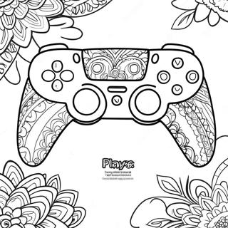 Controle Ps5 Colorido Com Padroes Para Colorir 136876-68553