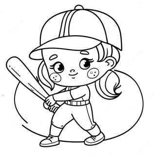 Pagina Para Colorir Da Jogadora De Softball Fofa 137312-68893