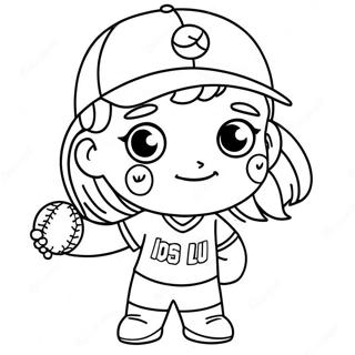 Pagina Para Colorir Da Jogadora De Softball Fofa 137312-68894