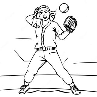 Pagina Para Colorir De Um Arremessador De Softball Em Acao 137315 68905