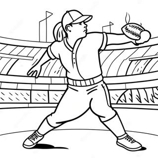 Pagina Para Colorir De Um Arremessador De Softball Em Acao 137315 68906