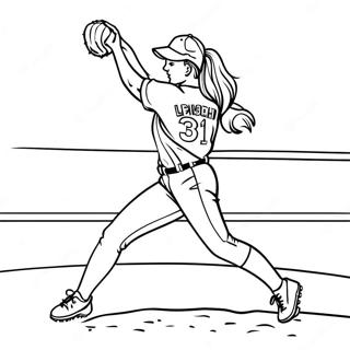 Pagina Para Colorir De Um Arremessador De Softball Em Acao 137315 68907