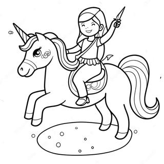 Pagina Para Colorir De Uma Menina Fantasia Aventureira Montando Um Unicornio 137340 68926